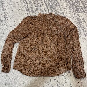 GAP Tan Leopard Print Blouse